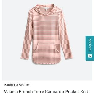 Striped Terry Cloth Hooded Sweater